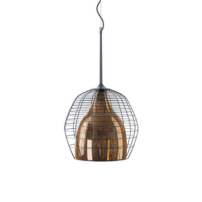 Cage Pendant Light in Black/Bronze (Large).