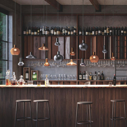 Flask C Pendant Light in bar.