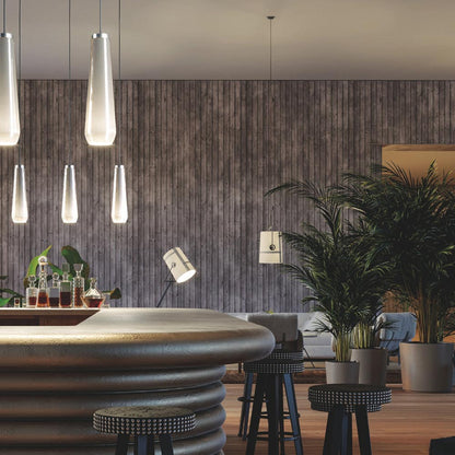 Glass Drop Pendant Light in bar.