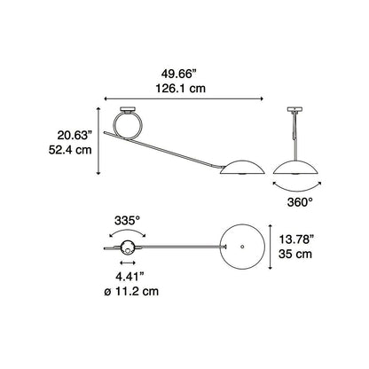 Spring Wall Light - line drawing.