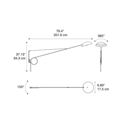 Spring Wall Light - line drawing.