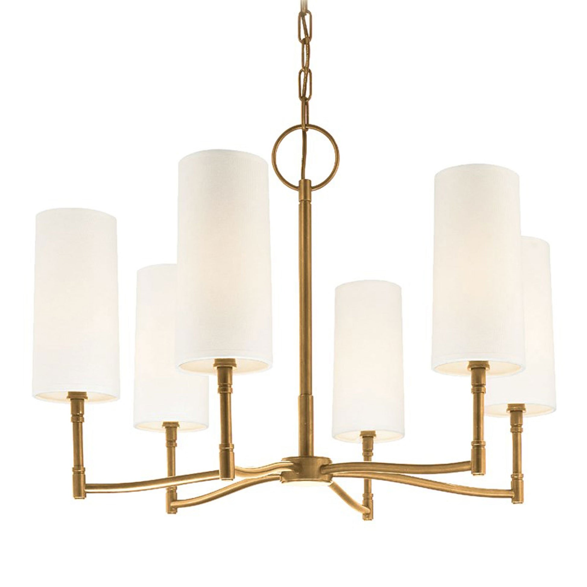 Dillon Chandelier in 6-Light/Aged Brass.