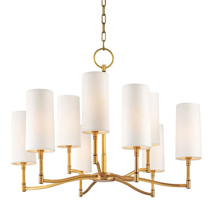 Dillon Chandelier in 9-Light/Aged Brass.