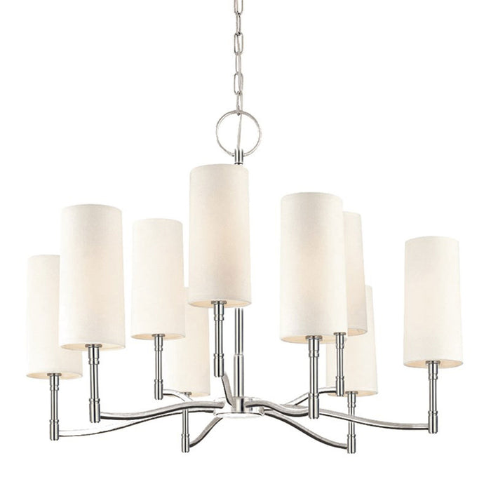 Dillon Chandelier in 9-Light/Polished Nickel.