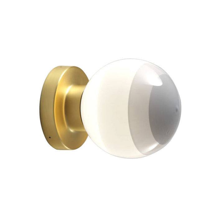 Dipping Light A2 LED Wall Light in Off White/Brushed Brass.