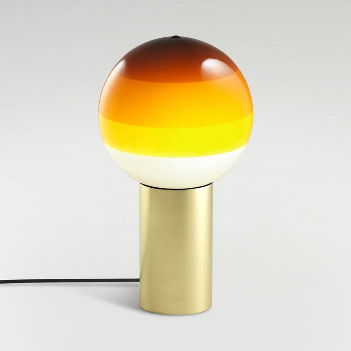 Dipping Light LED Table Lamp in Amber/Brushed Brass (Large).