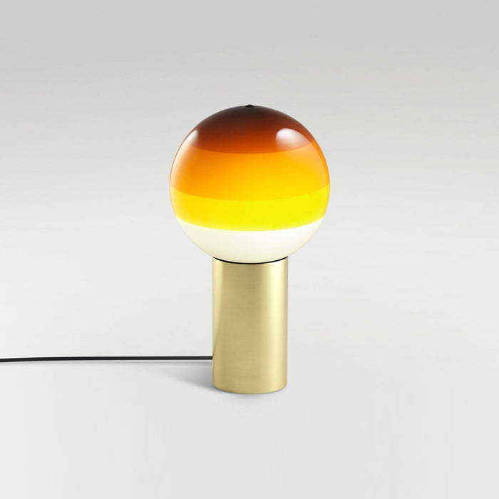 Dipping Light LED Table Lamp in Amber/Brushed Brass (Small).