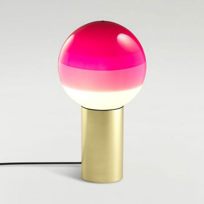 Dipping Light LED Table Lamp in Pink/Brushed Brass (Large).
