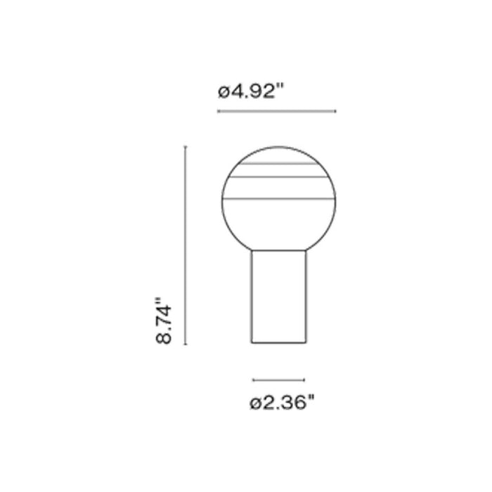 Dipping Light LED Table Lamp - line drawing.