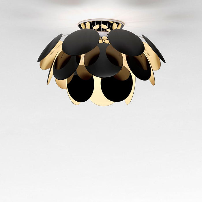 Discoco LED Ceiling Light in Black/Gold (Large).