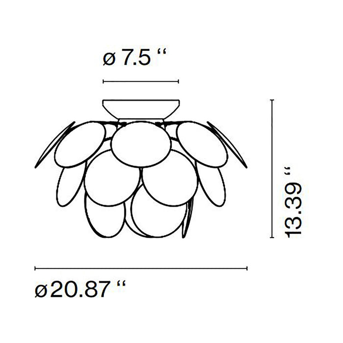 Discoco LED Ceiling Light - line drawing.