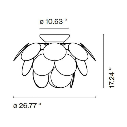 Discoco LED Ceiling Light - line drawing.