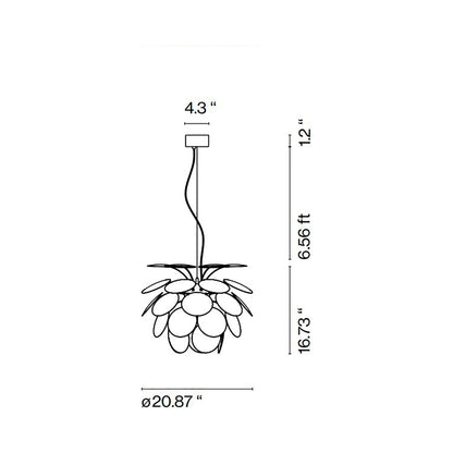 Discoco Pendant Light - line drawing.