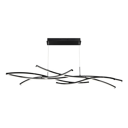 Divergence LED Linear Pendant Light in Black (64-Inch).