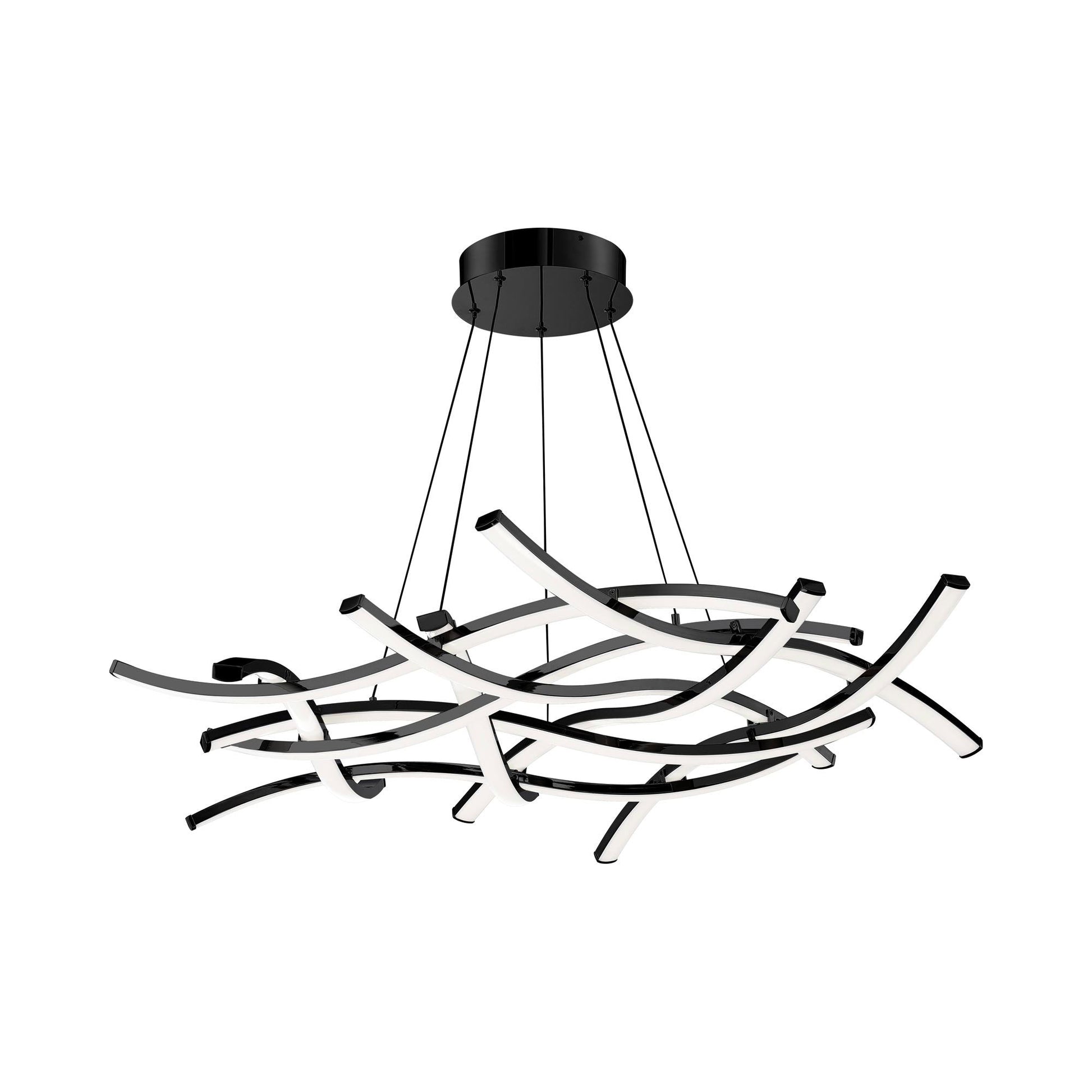 Divergence LED Linear Pendant Light in Black (44-Inch).