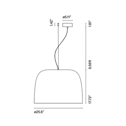 Djembe 65 LED Pendant Light - line drawing.