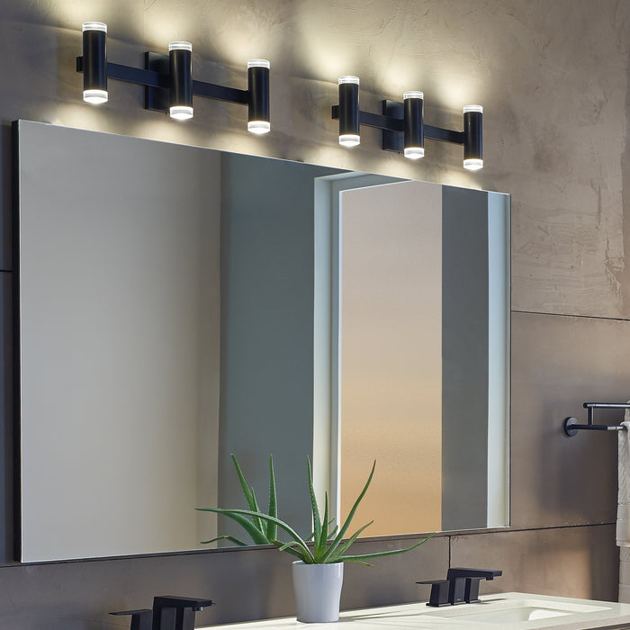 Dobson II LED Bath Vanity Light in bathroom.