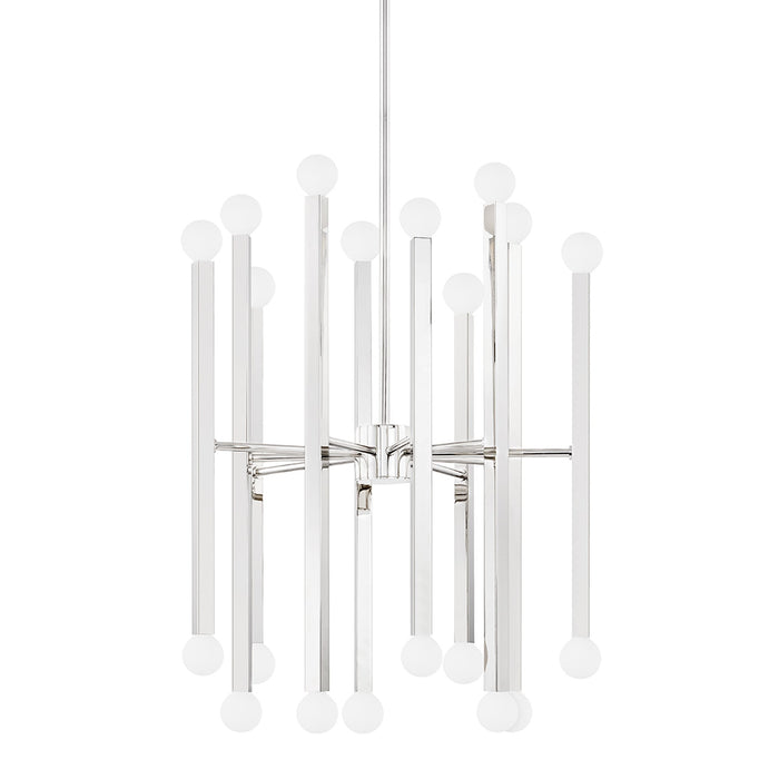 Dona Chandelier in Polished Nickel.