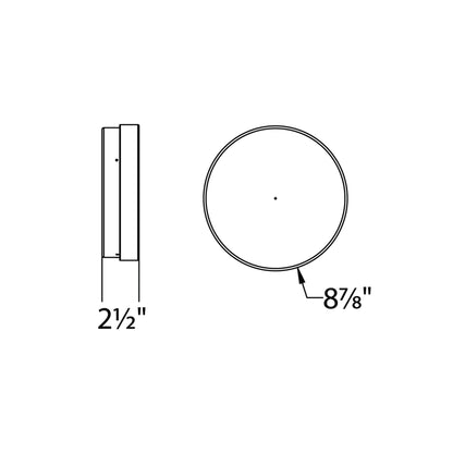 Dot LED Outdoor Wall / Ceiling Light - line drawing.