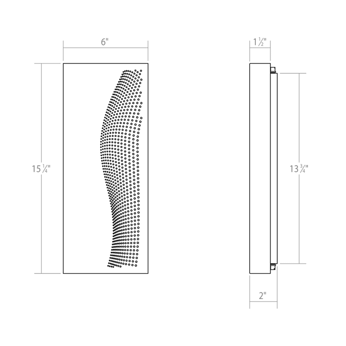 Dotwave™ Outdoor LED Wall Light - line drawing.