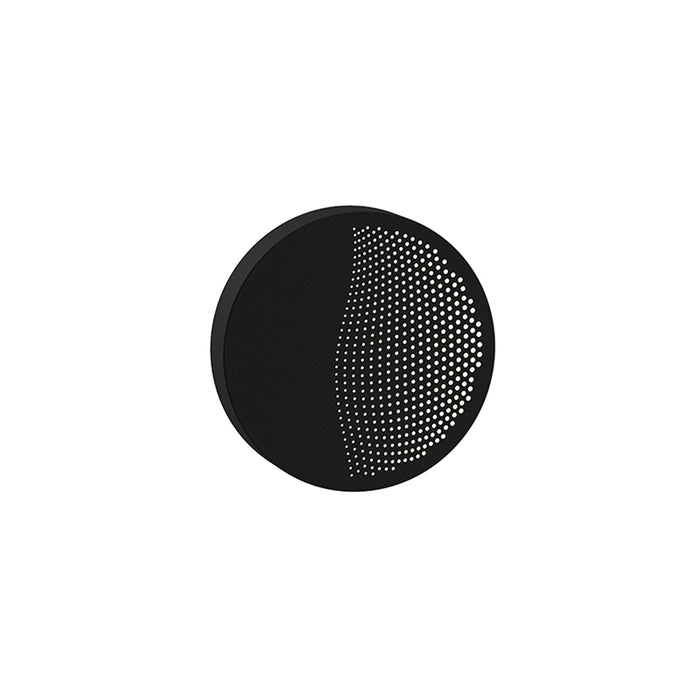 Dotwave™ Round Outdoor LED Wall Light in Small/Textured Black.