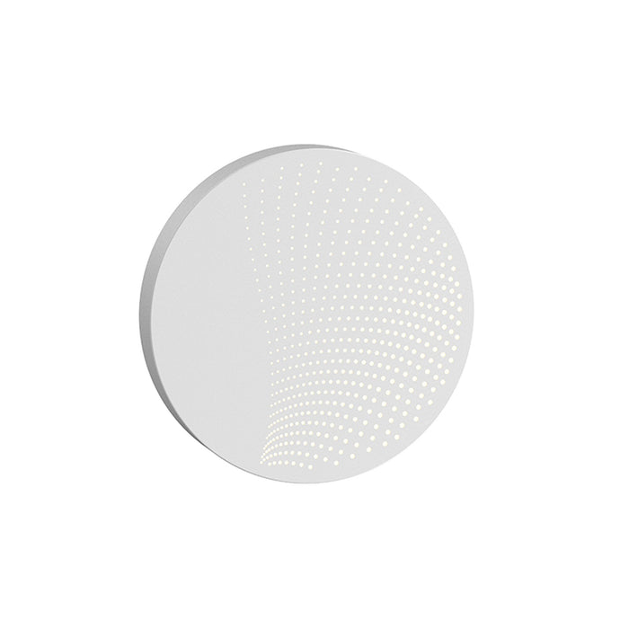 Dotwave™ Round Outdoor LED Wall Light in Medium/Textured White.