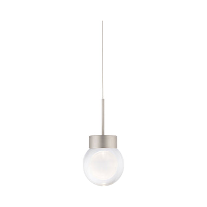 Double Bubble LED Pendant Light in Satin Nickel.