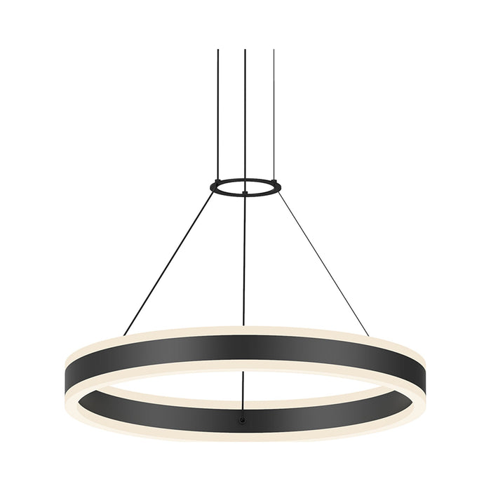 Double Corona™ Ring LED Pendant Light in Small/Satin Black.