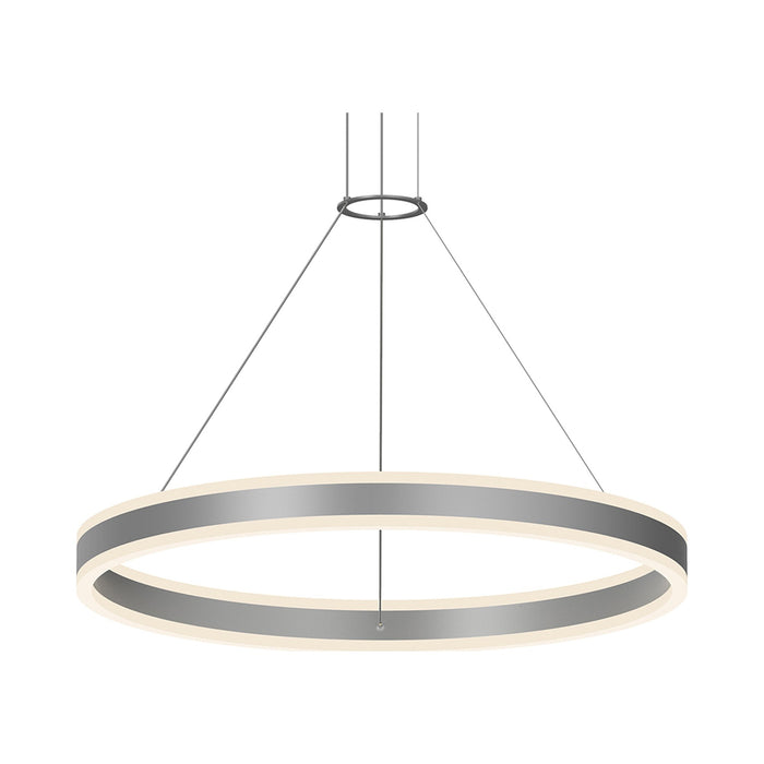 Double Corona™ Ring LED Pendant Light in Medium/Bright Satin Aluminum.