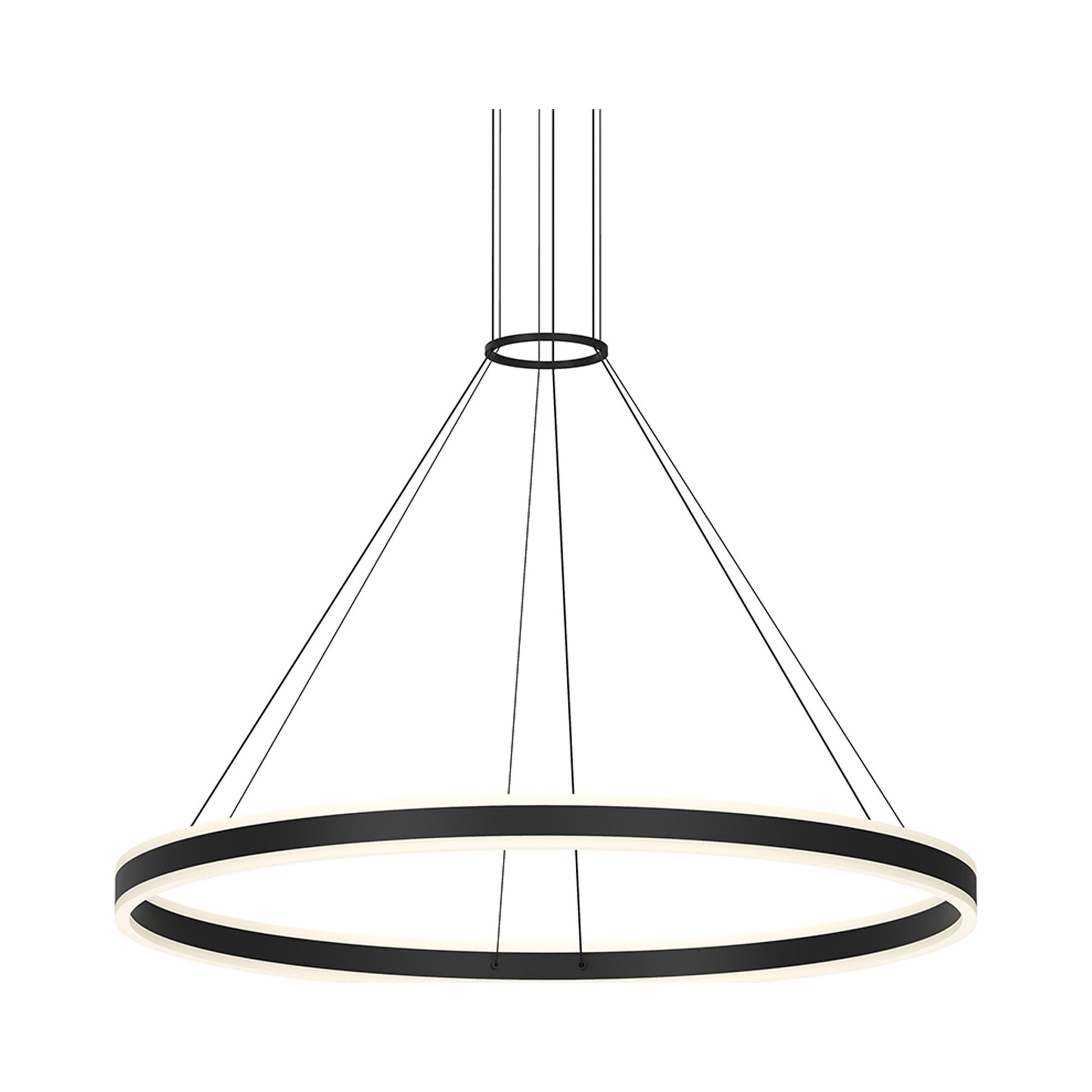Double Corona™ Ring LED Pendant Light in Large/Satin Black.