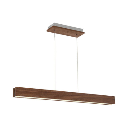 Drift Linear LED Pendant Light in Small/Dark Walnut.