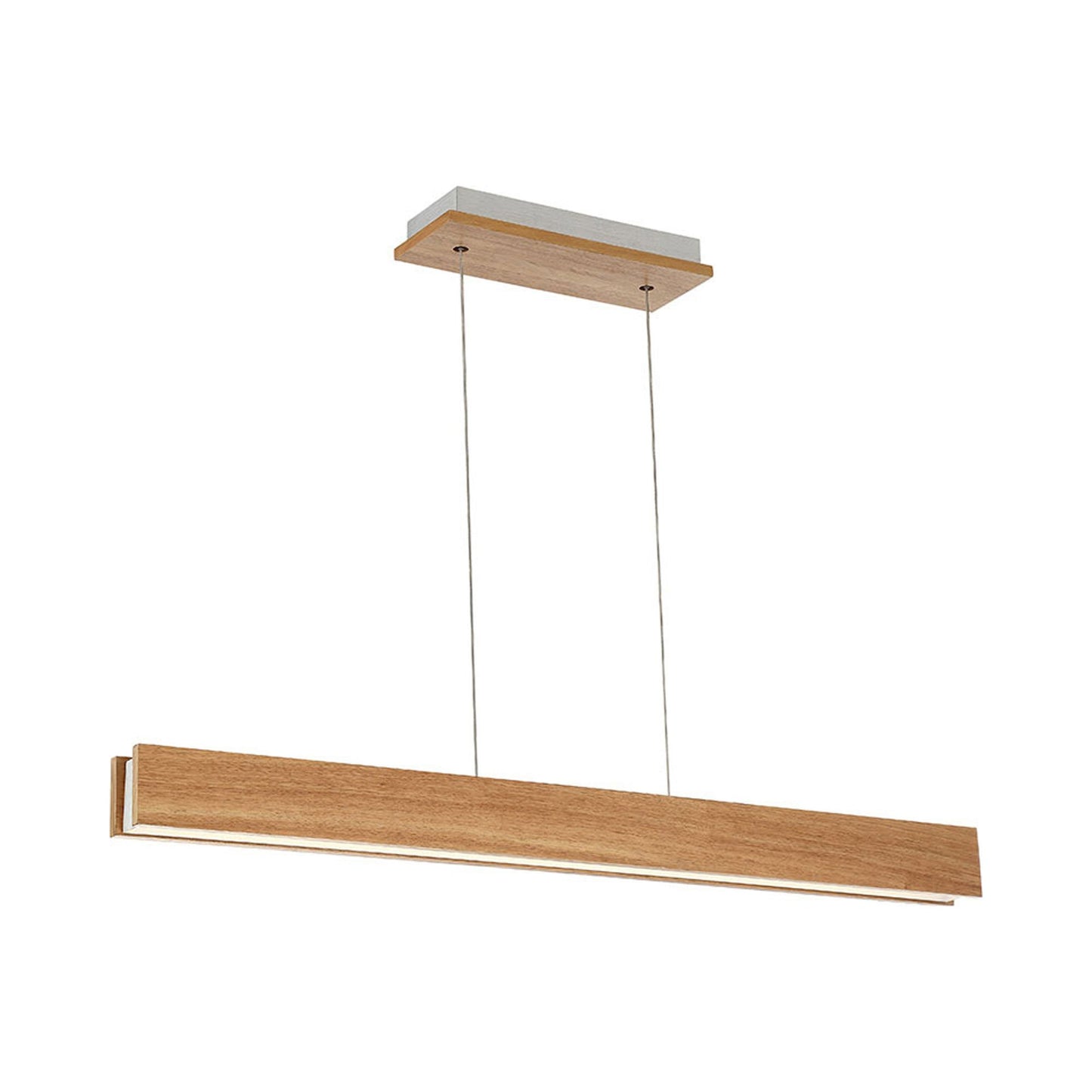 Drift Linear LED Pendant Light in Small/Walnut.