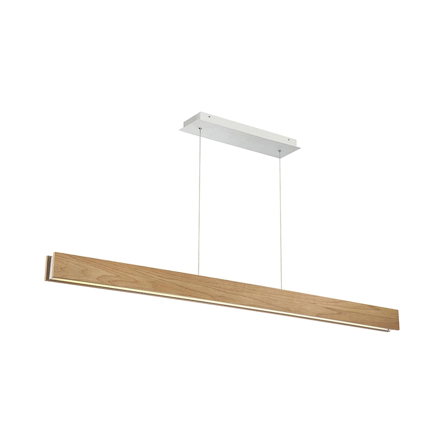 Drift Linear LED Pendant Light in Medium/Walnut.