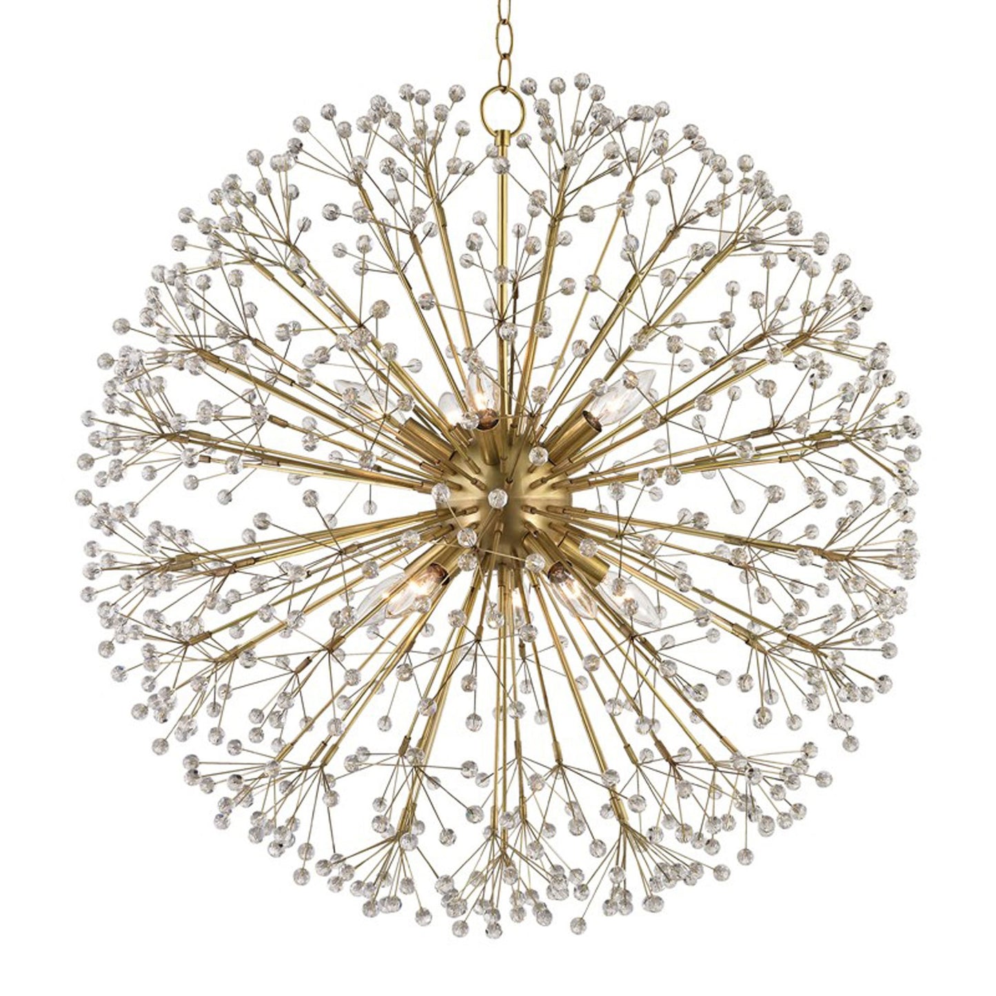 Dunkirk Chandelier in Aged Brass (10-Light).