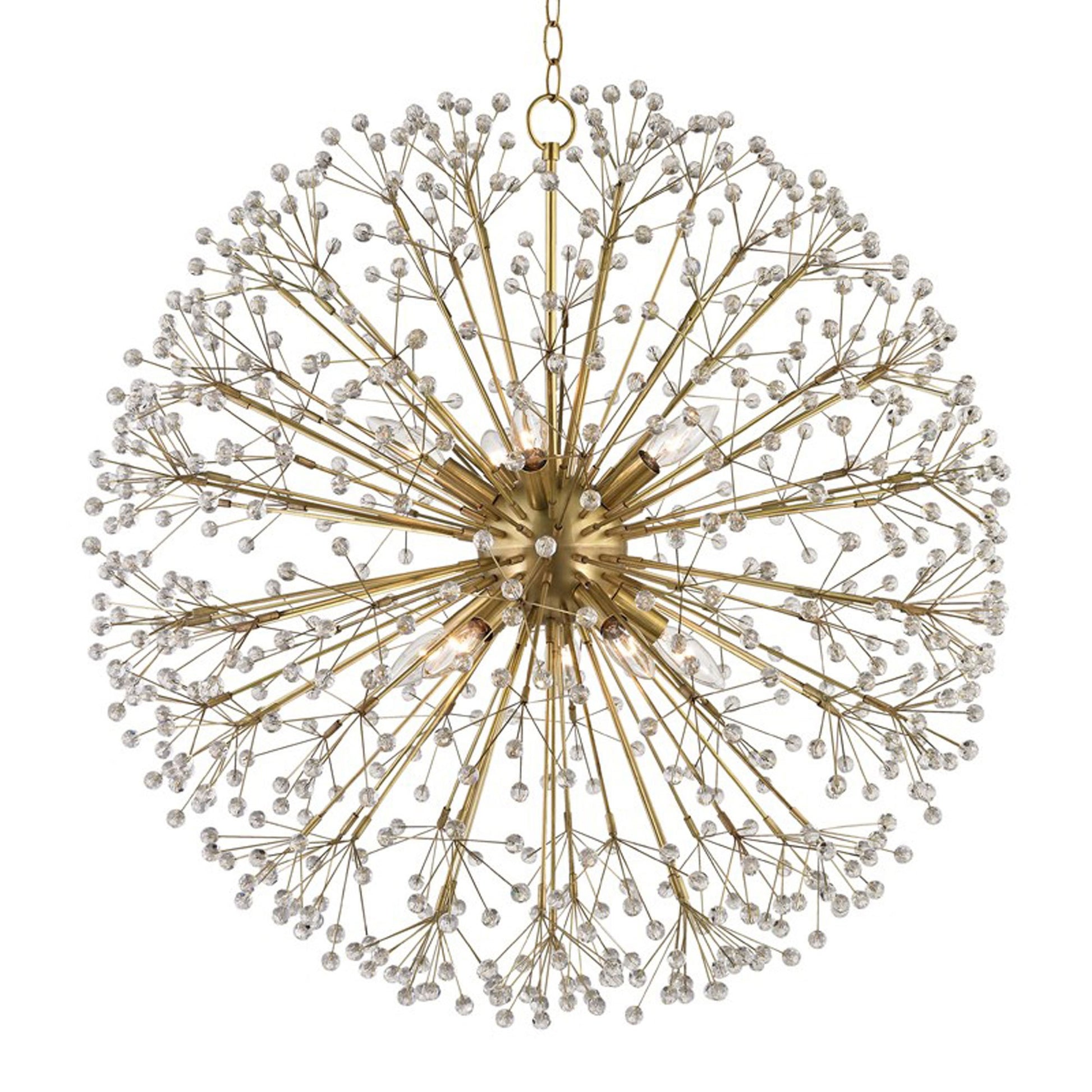 Dunkirk Chandelier in Aged Brass (10-Light).