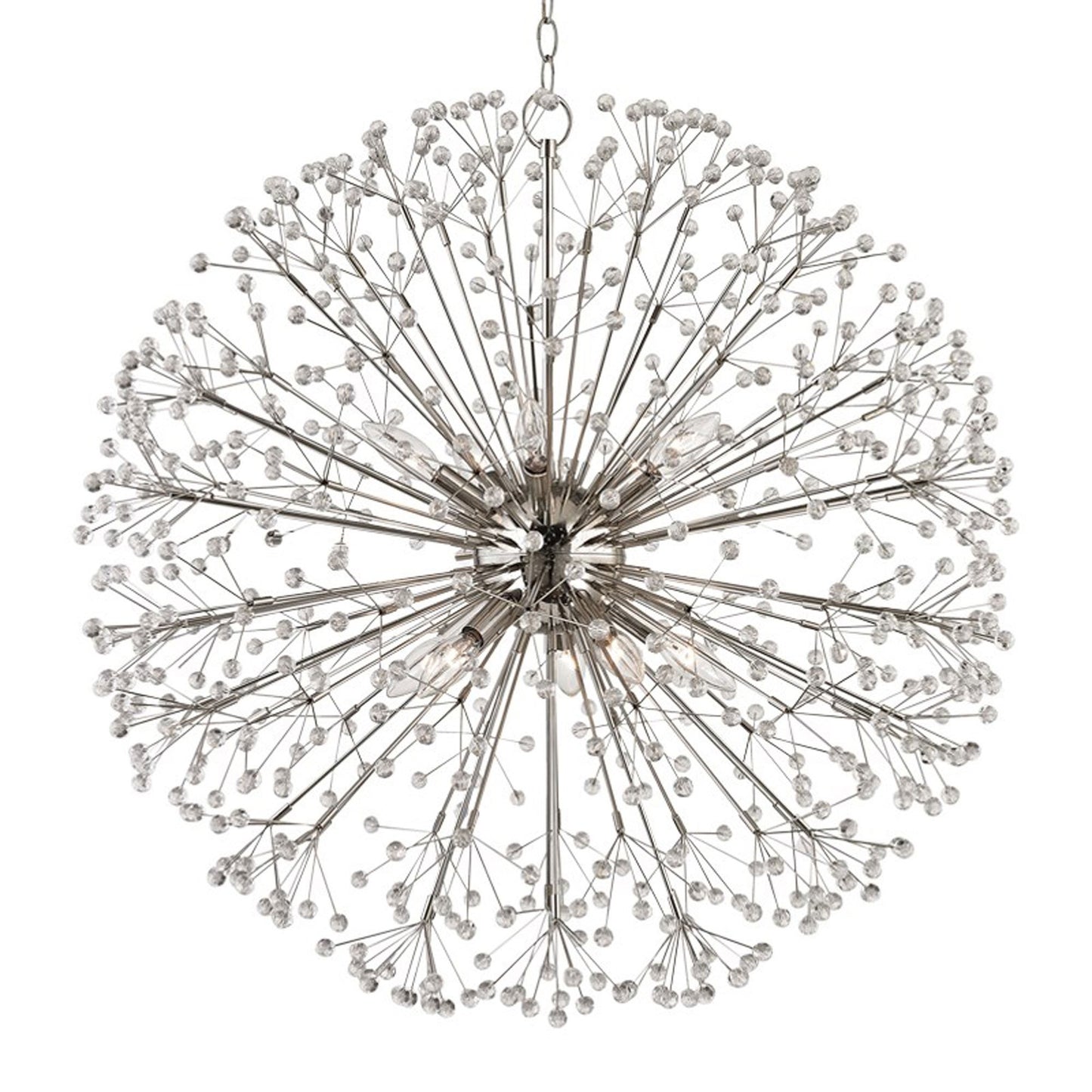 Dunkirk Chandelier in Polished Nickel (10-Light).