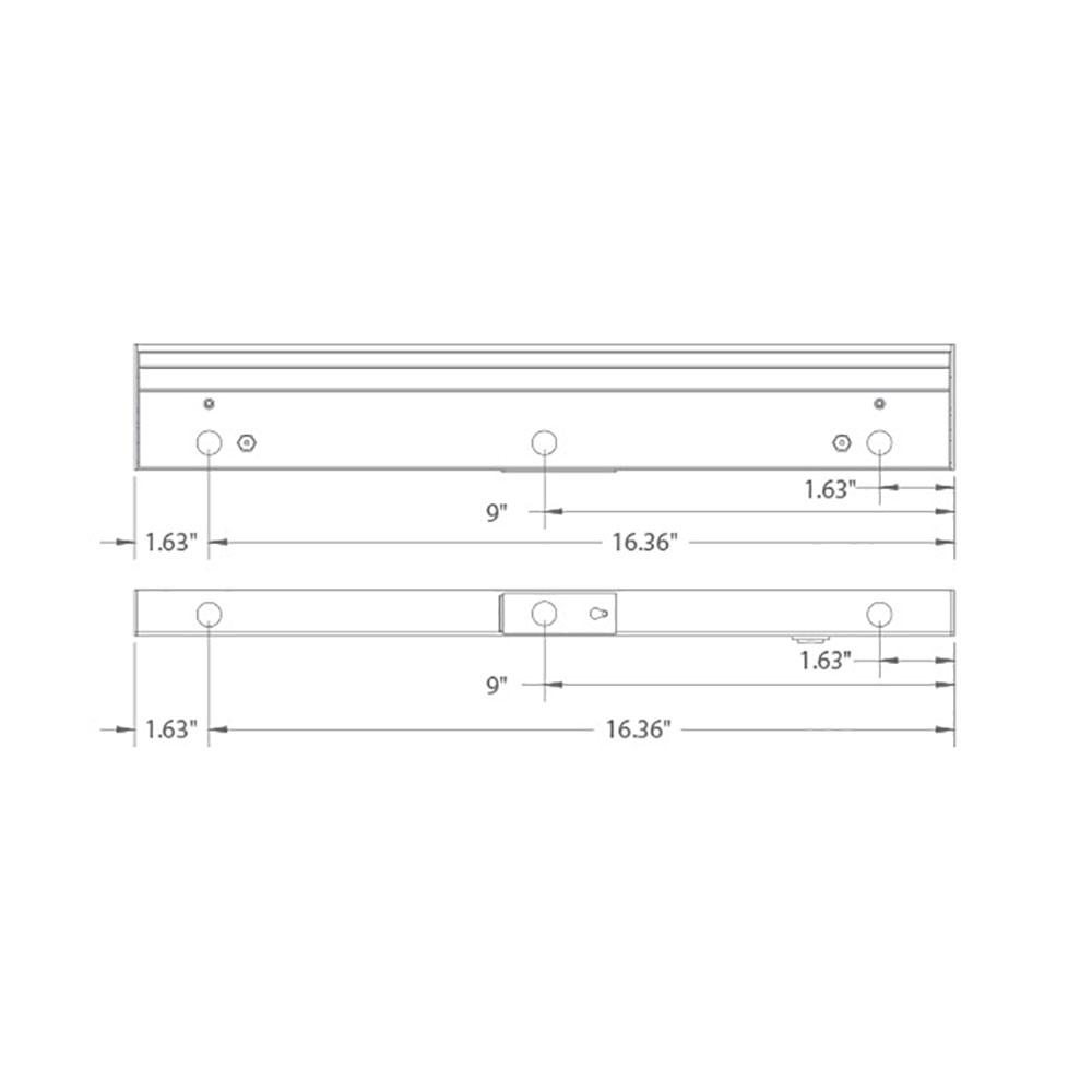 Duo AC-LED Color Options Light Bars Undercabinet Light - line drawing.