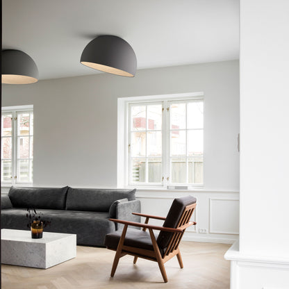 Duo Bowl LED Ceiling Light in living room.