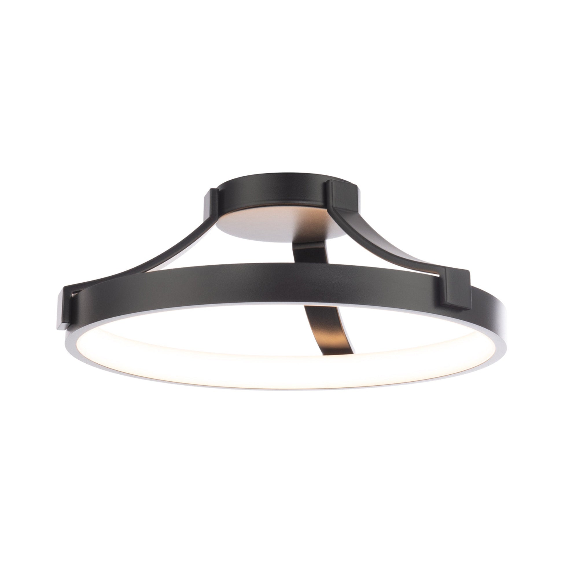 Chaucer LED Flush Mount Ceiling Light in Black.