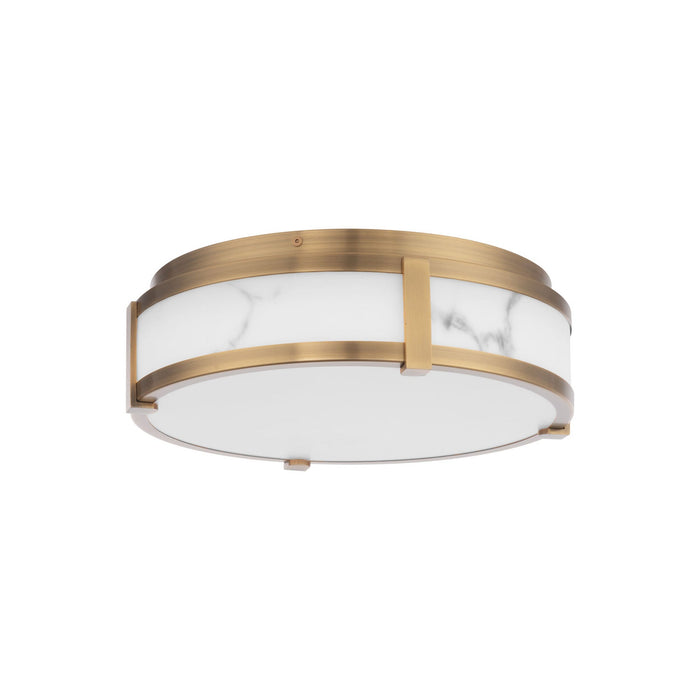 Constantine LED Flush Mount Ceiling Light in Aged Brass (14-Inch).
