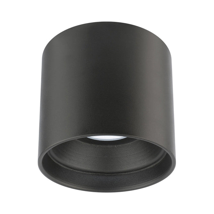 Downtown Outdoor LED Flush Mount Ceiling Light in Black (Round).