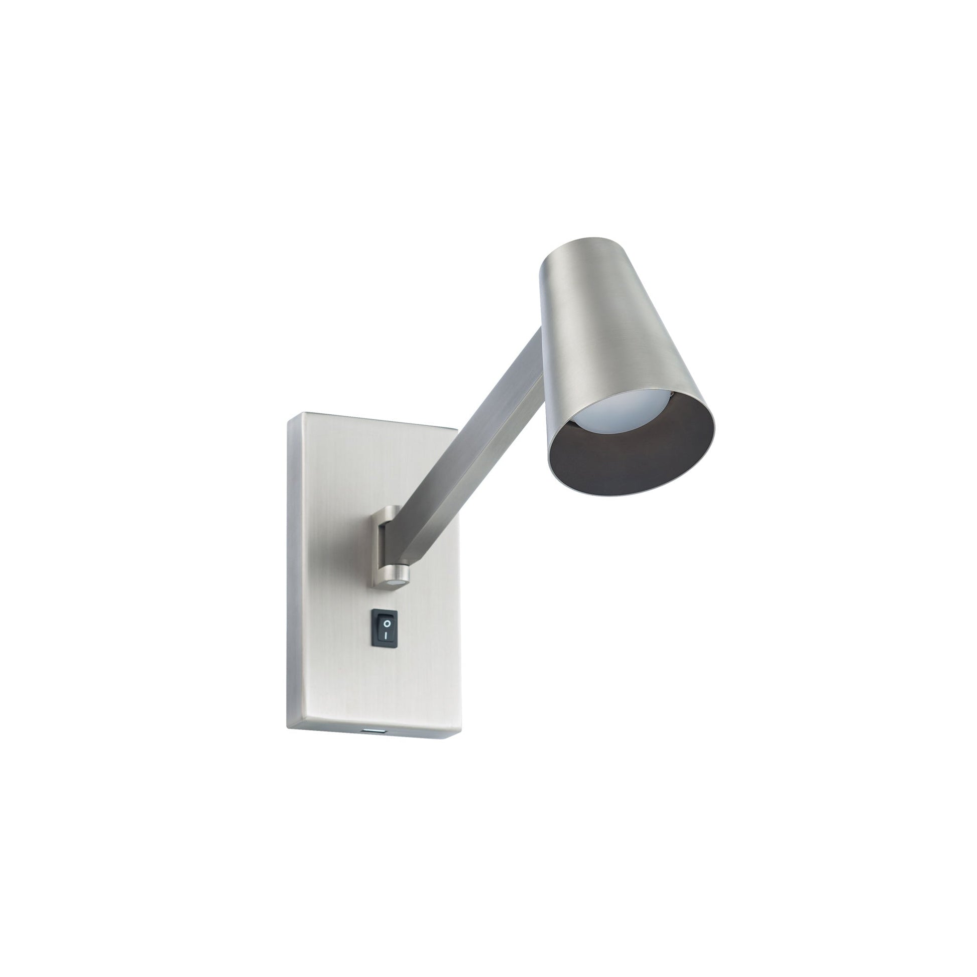 Grisham LED Swing Arm Wall Light in Brushed Nickel.