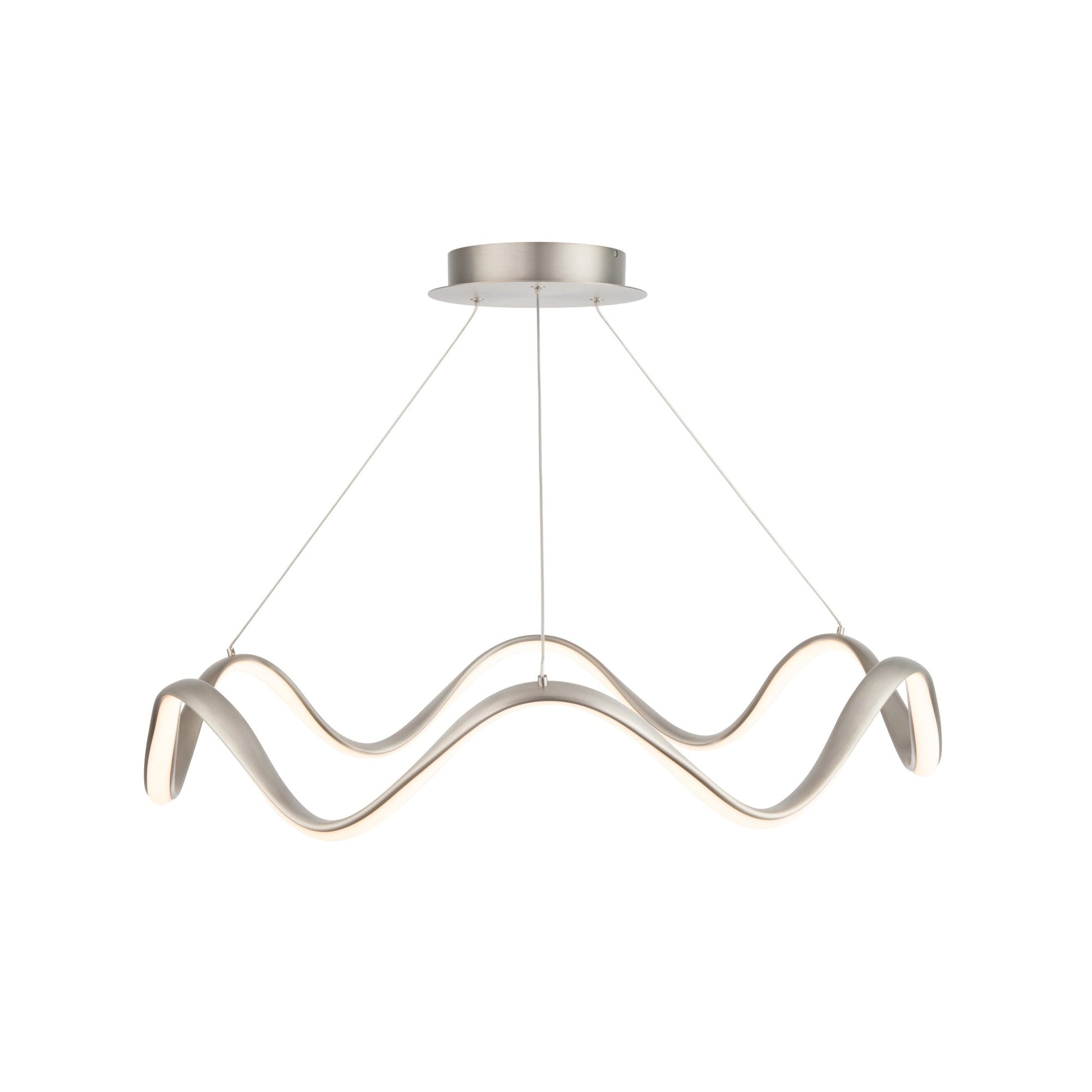 Morae LED Pendant Light in Brushed Nickel (Round).