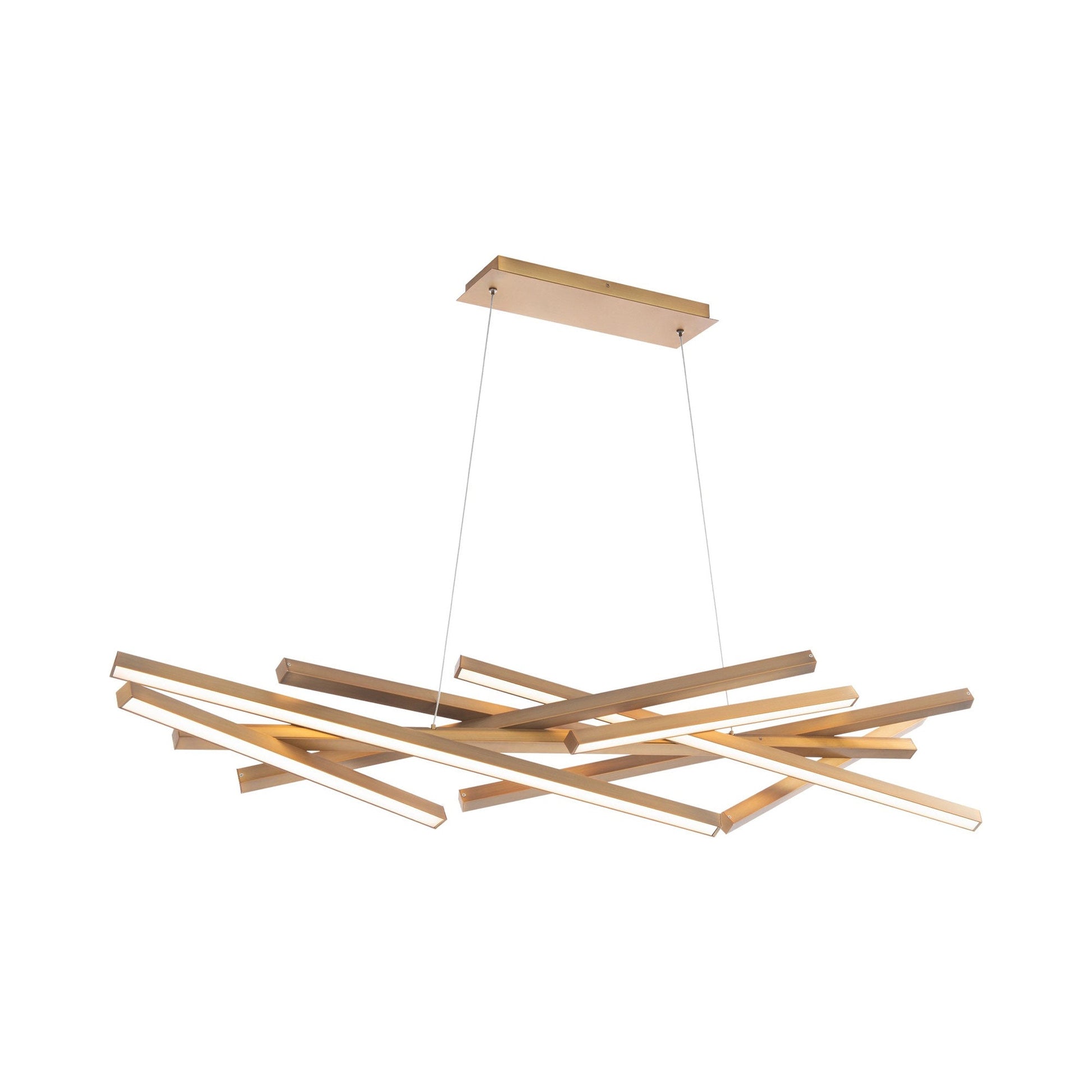 Parallax LED Chandelier in Aged Brass (Large).