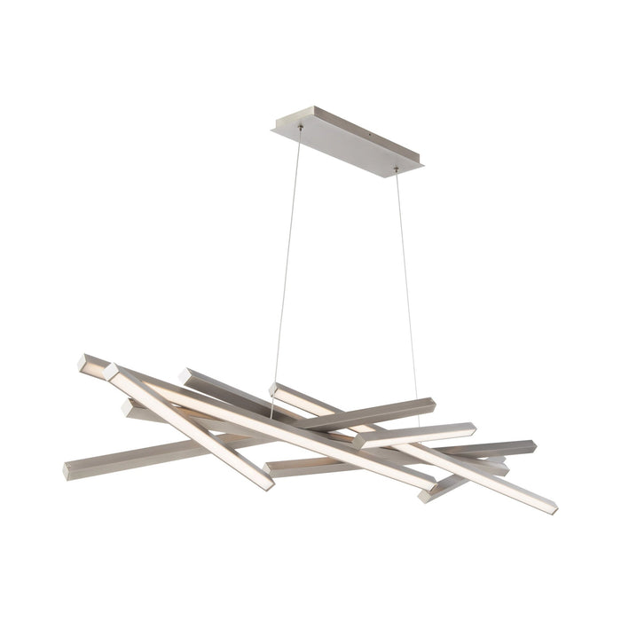 Parallax LED Chandelier in Brushed Nickel.