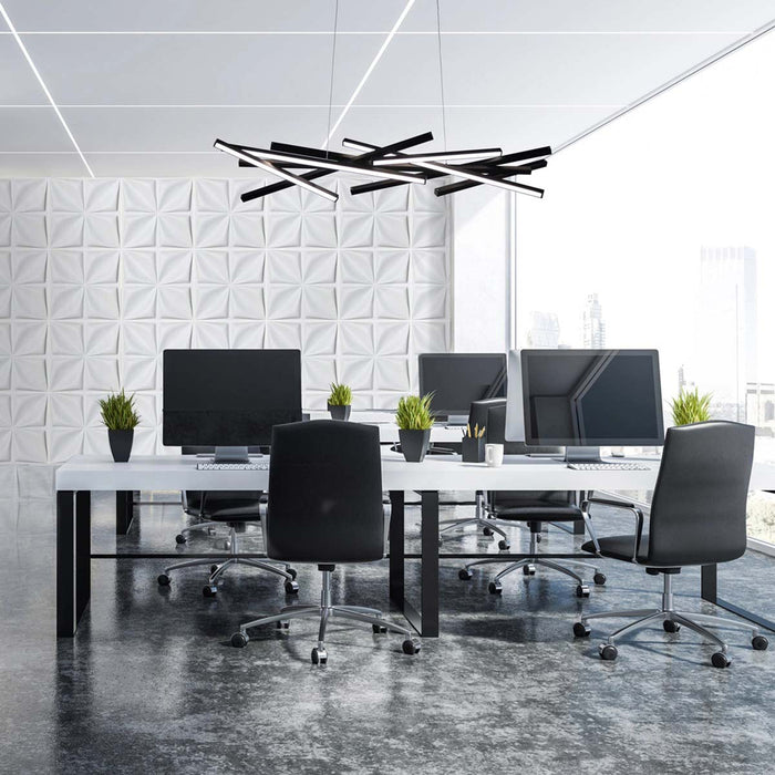 Parallax LED Chandelier in office.