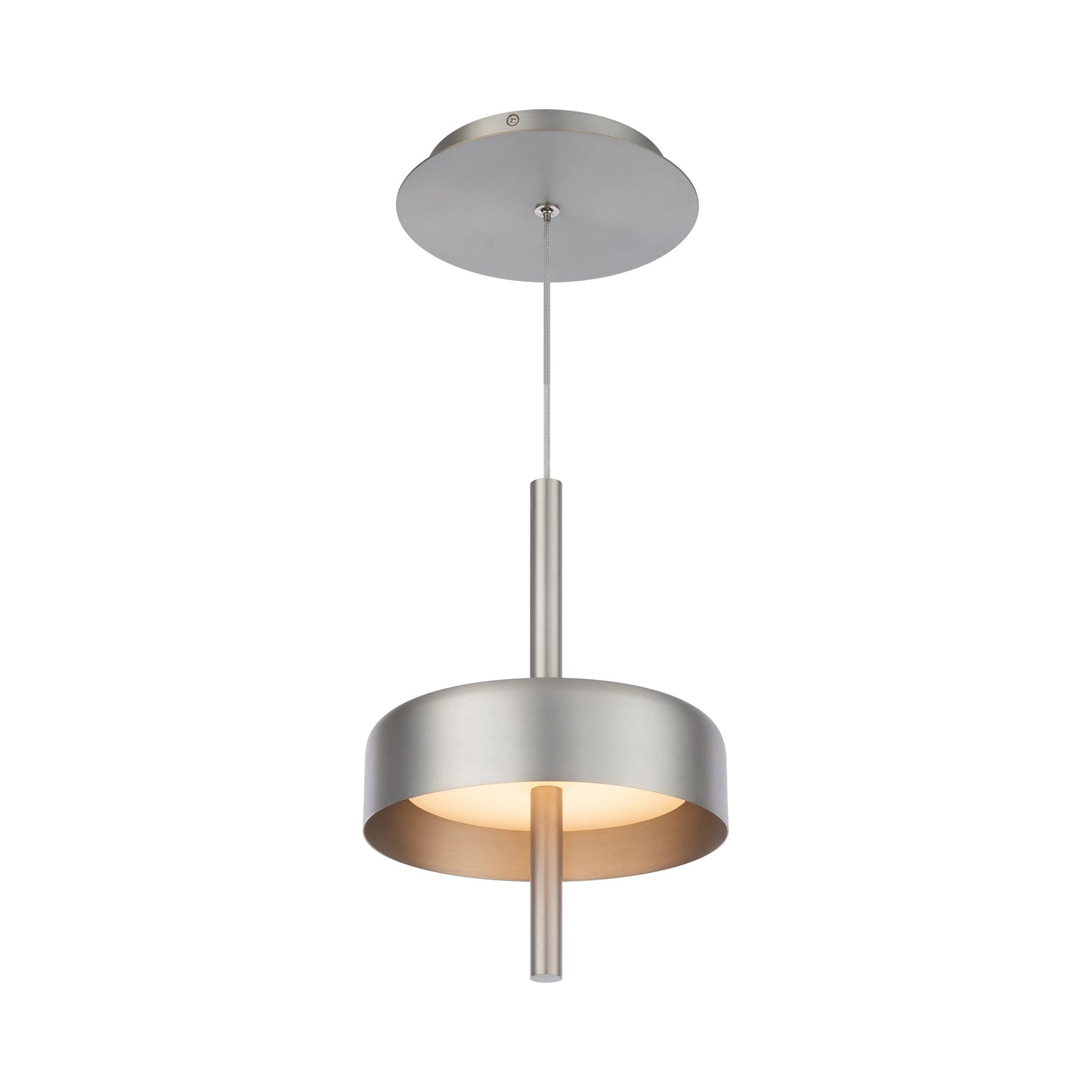 Pierce LED Mini Pendant Light in Brushed Nickel.