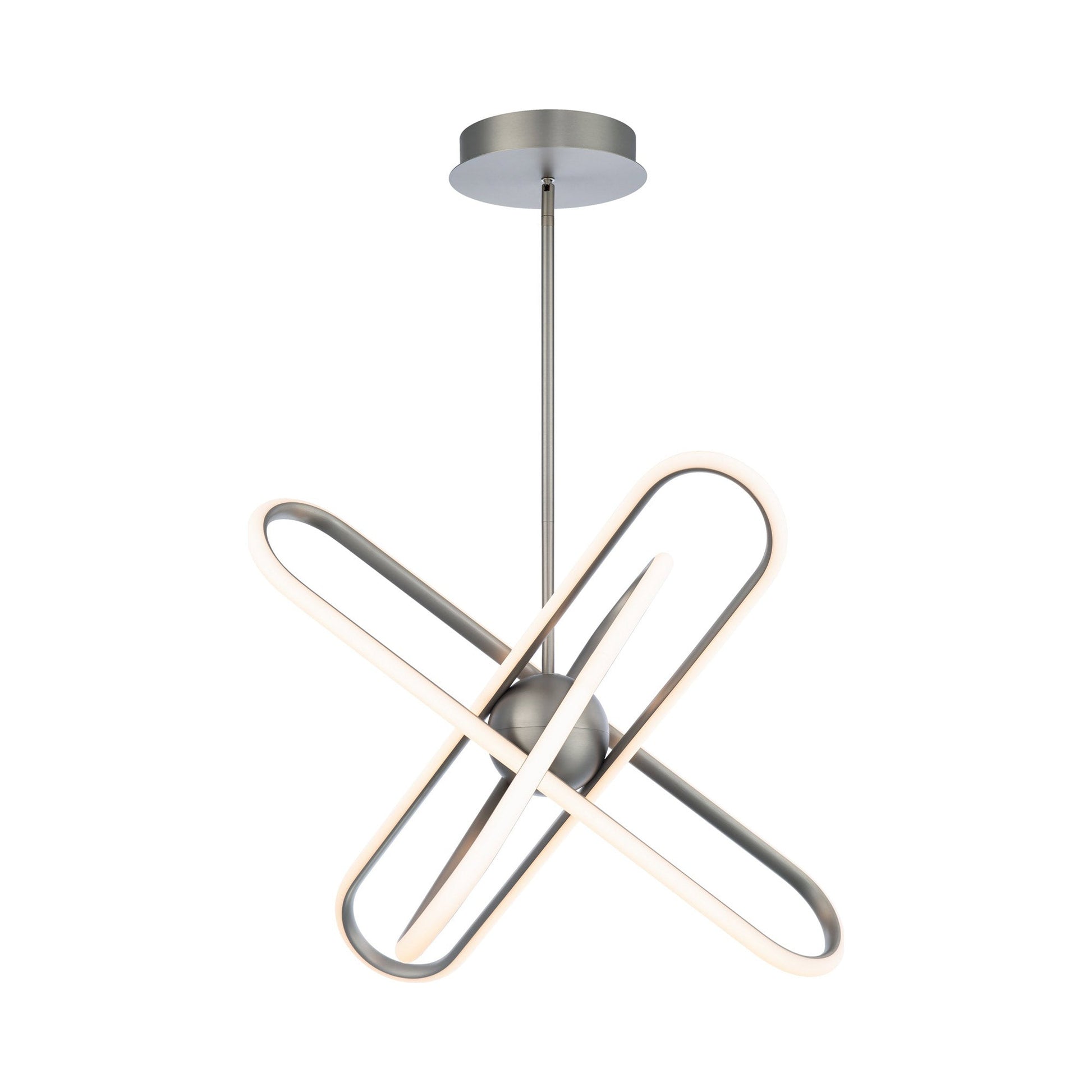 Valerius LED Chandelier in Brushed Nickel.