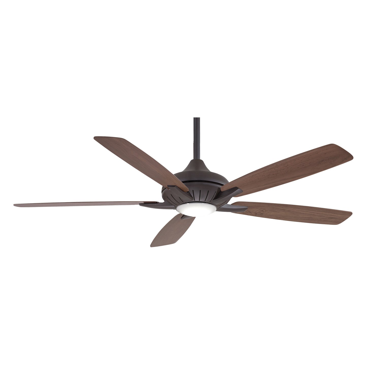 Dyno XL Smart LED Ceiling Fan in Oil Rubbed Bronze / Medium Maple Dark Walnut.