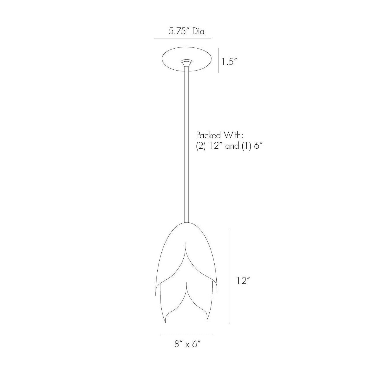 Edith Pendant Light - line drawing.